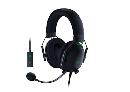 Razer BlackShark V2 Gaming Headset: THX 7.1 Spatial Surround Sound – 50mm Drivers – Detachable Mic – PC, PS4, PS5, Switch, Xbox One, Xbox Series X & S, Mobile – 3.5 mm Audio Jack & USB DAC – Black