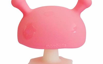 Mombella Mimi The Mushroom Soothing teether for Breast Feeding Baby who Does not take Pacifiers/Premature Baby who has weak jaw movement/0-6month with Sucking Needs, Pink