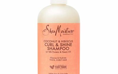 SheaMoisture Curl and Shine Coconut Shampoo for Curly Hair Coconut and Hibiscus Paraben Free Shampoo 13 oz