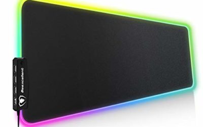RGB Gaming Mouse Pad, Beexcellent 14 Lights Modes with 4 USB Ports Ultra-Large Size Soft Extra Extended Mousepad, Anti-Slip Rubber Base Computer Keyboard Mat 31.5X 11.8in