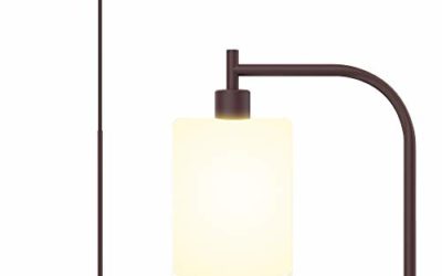Industrial Floor Lamp, Floor Lamp with White Jade Glass Shade, Bulb Included, Led Floor Lamps for Bedroom, Floor Lamps for Living Room,Satin Finish, in-line On and Off Foot Switch,Copper Oxid Brown
