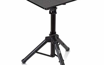 Universal Laptop Projector Tripod Stand – Computer, Book, DJ Equipment Holder Mount Height Adjustable Up to 35 Inches w/ 14'' x 11'' Plate Size – Perfect for Stage or Studio Use – PylePro PLPTS2