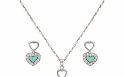 Montana Silversmiths Womens River Lights Opal Heart Jewelry Set Multi