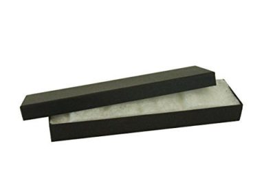 JPI DISPLAY #82 Cotton Filled Boxes, 8" L x 2" W, Matte Black, 100 Count