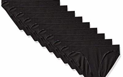 Amazon Essentials Women's Cotton Stretch Bikini Panty, 10 Pack Black, Small