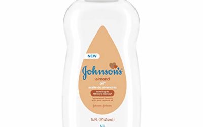 Johnson's Almond Oil for Baby and Adult Skin, Moisturizing Body and Massage Oil, Gentle and Nourishing Mineral Oil Formula with Pure Almond Oil, Paraben-Free, Phthalate-Free, Dye-Free, 14 fl. oz