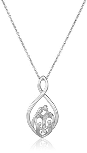 Amazon Collection Sterling Silver Family Infinity Pendant Necklace, 18"