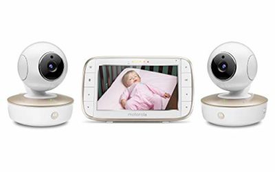 Motorola Video Baby Monitor – 2 Wide Angle HD Cameras with Infrared Night Vision and Remote Pan, Tilt, Zoom – 5-Inch LCD Color Display with Split Screen View, Room Temperature and Sound Alert MBP50-G2