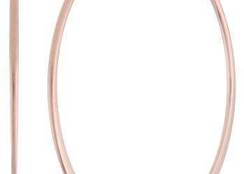 Amazon Essentials Rose Gold Plated Stainless Steel Flattened Hoop Earrings (60mm)