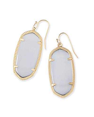 Kendra Scott Elle Drop Earrings for Women, Fashion Jewelry, 14k Gold-Plated, Slate Cats Eye