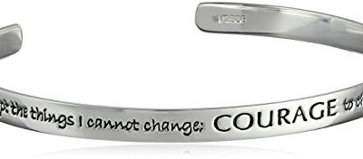 Amazon Collection Sterling Silver Serenity Prayer Cuff Bracelet