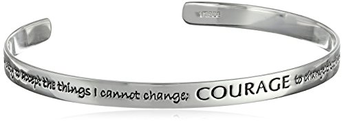 Amazon Collection Sterling Silver Serenity Prayer Cuff Bracelet