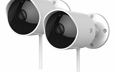 Yi 2pc Security Camera Outdoor, 1080p Outside Surveillance Front Door IP Smart Cam with Waterproof, WiFi, Cloud, Night Vision, Motion Detection Sensor, Smartphone App, Works with Alexa