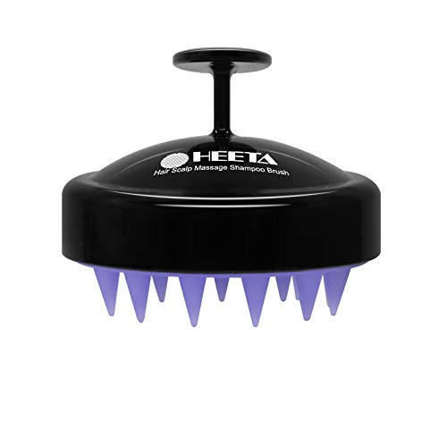 Hair Shampoo Brush, Heeta Scalp Care Hair Brush with Soft Silicone Scalp Massager (Black)