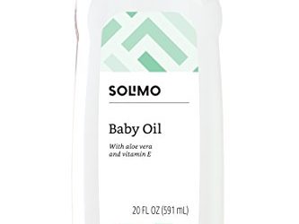 Amazon Brand – Solimo Baby Oil with Aloe Vera & Vitamin E, 20 Fluid Ounces