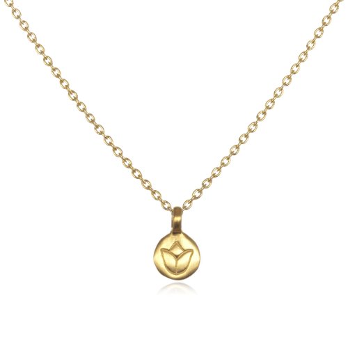 Satya Jewelry Gold Lotus Necklace (18-Inch)