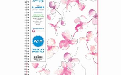 Blue Sky 2021 Weekly & Monthly Planner, Flexible Cover, Twin-Wire Binding, 8.5" x 11", Orchid (124095)