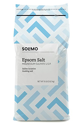 Amazon Brand – Solimo Epsom Salt Soak, Magnesium Sulfate USP, 8 Pound