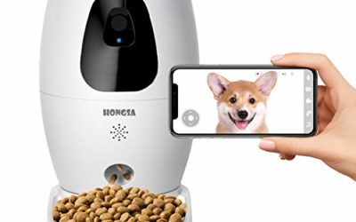 Smart Pet Camera with Treat Dispenser & Tossing, Dog Cat Camera, 2.4G WiFi, 720P Night Vision Camera, Live Video, 2 Way Audio Communication Designed for Dogs and Cats (HONGSA Pet Camera)