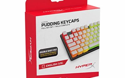 HyperX Pudding Keycaps – Double Shot PBT Keycap Set with Translucent Layer, for Mechanical Keyboards, Full 104 Key Set, OEM Profile, English (US) Layout – White