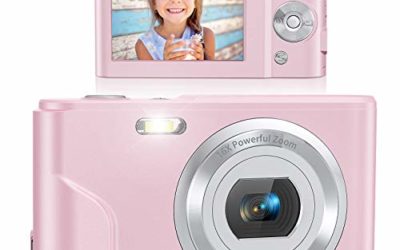 Digital Camera, Lecran FHD 1080P 36.0 Mega Pixels Vlogging Camera with 16X Digital Zoom, LCD Screen, Compact Portable Mini Cameras for Students, Teens, Kids (Pink)