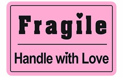 300pcs 2×3" Cute Pink Fragile Hand with Love Shipping Sticker for Personal Gift Bag, mailing Packages and Box