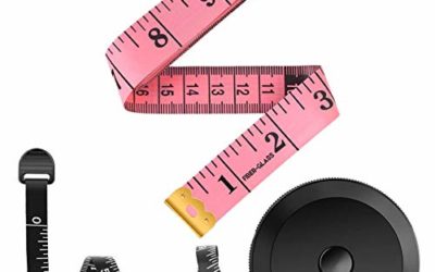 2 Pack Tape Measure Measuring Tape for Body Fabric Sewing Tailor Cloth Knitting Home Craft Measurements, 60-Inch Soft Fashion Pink & Retractable Black Tape Measure Body Measuring Tape Set, Dual Sided
