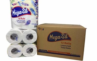 Mega SIL Toilet Paper Family Value Size 500 Sheets Soft Luxur White Standard Toilet Paper 2 Ply, 12 Rolls (Pack of 1)