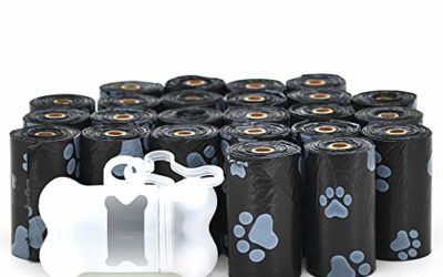 Best Pet Supplies Dog Poop Bags for Waste Refuse Cleanup, Doggy Roll Replacements for Outdoor Puppy Walking and Travel, Leak Proof and Tear Resistant, Thick Plastic – Black, 360 Bags (BK-360C)