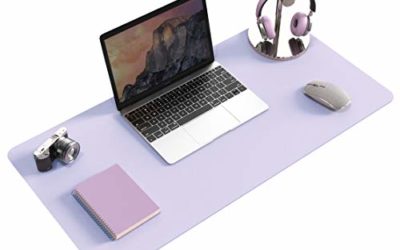 Non-Slip Desk pad,New Material Leather Desk Blotter Pad,Soft Surface Desk Mat,Easy Clean Laptop Desk Writing Mat for Office/Home (Grayish Lavender, 31.5" x 15.7")