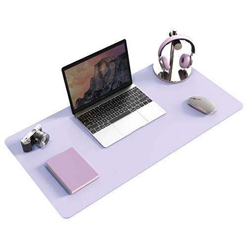 Non-Slip Desk pad,New Material Leather Desk Blotter Pad,Soft Surface Desk Mat,Easy Clean Laptop Desk Writing Mat for Office/Home (Grayish Lavender, 31.5" x 15.7")