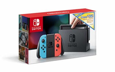Nintendo Switch w/ Neon Blue & Neon Red Joy Con + $35 Nintendo eShop Credit Download Code – Nintendo Switch