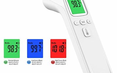 Forehead Thermometer Non-Contact Infrared Digital Thermometer, Ear Thermometer with Fever Alarm for Baby and Adults RW-FTW05