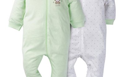 Gerber Baby 2 Pack Zip Front Sleep 'n Play, Teddy, 0-3 Months