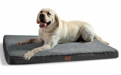 Bedsure Extra Large Dog Bed for Small, Medium, Large Dogs/Cats Up to 100lbs – Orthopedic Egg-Crate Foam with Removable Washable Cover – Water-Resistant Pet Mat for Crate, Grey