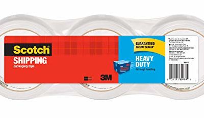 Scotch Heavy Duty Shipping Packaging Tape, 1.88" x 38.2 Yards, 3" Core, Clear, Great for Packing, Shipping & Moving, 3 Rolls (3850S-3)