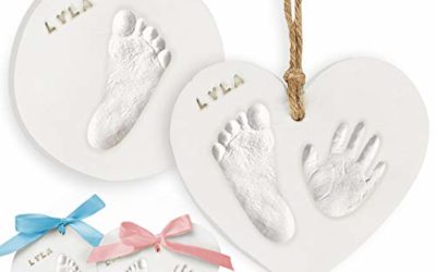 Baby Handprint Footprint Ornament Keepsake Kit – Newborn Imprint Ornament Kit For Baby Girl, Boy – Personalized New Baby Gifts For New Parents – Hand Print Christmas Ornament Kit