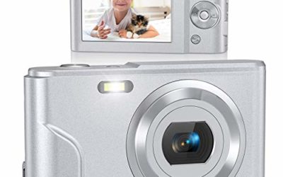 Digital Camera, Lecran FHD 1080P 36.0 Mega Pixels Vlogging Camera with 16X Digital Zoom, LCD Screen, Compact Portable Mini Cameras for Students, Teens, Kids (Silver)