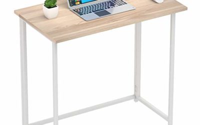 NOBLEWELL Folding Desk No Assembly Small Foldable Computer Desk, Home Office Writing Desk for Small Space, Natural