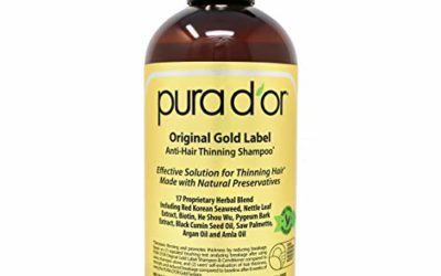 PURA D'OR Original Gold Label Anti-Thinning Biotin Shampoo (16oz) w/ Argan Oil, Nettle Extract, Saw Palmetto, Red Seaweed, 17+ DHT Herbal Actives, No Sulfates, Natural Preservatives, For Men & Women