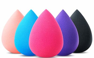 Hygea Beauty Makeup Sponge Blender Set of 5 – Non Latex, Soft, Multi-colored Foundation Blending Sponges for Cream, Powder and Liquid