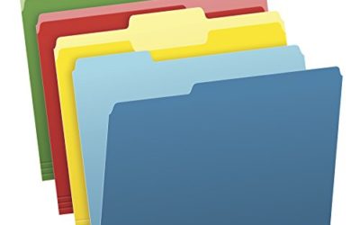 Pendaflex Two-Tone Color File Folders, Letter Size, Assorted Colors (Bright Green, Yellow, Red, Blue), 1/3-Cut Tabs, Assorted, 36 Pack (03086), 4-Color