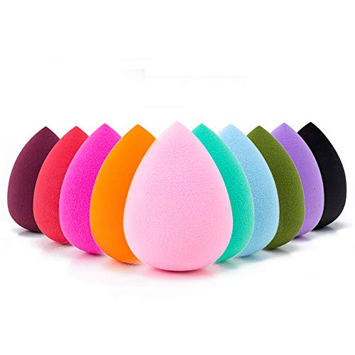 AJOKE 10 Pcs Perfect Makeup Sponge Set Blender, Beauty Sponge Makeup Blender Flawless for Liquid,Multi-colored Makeup Sponges