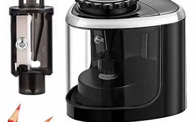 Pencil Sharpener Electric Pencil Sharpeners, Portable Pencil Sharpener Kids, Blade to Fast Sharpen, Suitable for No.2/Colored Pencils(6-8mm)/School Pencil Sharpener/Classroom/Office/Home (Black)