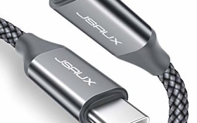 USB C to USB C 60W Cable, JSAUX[2-Pack 6.6ft] USB Type C Charger Cord Compatible with Samsung Galaxy S20+ Note 20 Ultra Note 10+, MacBook Air/Pro 13'', iPad Pro 2020/2018, iPad Air 2020, Pixel-Grey