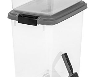 IRIS USA 3-Piece Airtight Pet Food Storage Container Combo, Dark Gray (301136)