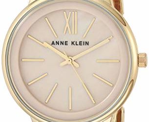 Anne Klein Women's Gold-Tone and Blush Pink Resin Bracelet Watch