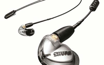 Shure SE425 BT2 Wireless Sound Isolating Earbuds, Detailed Sound, Dual-Driver Hybrid, Bluetooth 5, Secure In-Ear Fit, Detachable Cable, Durable Quality – Silver