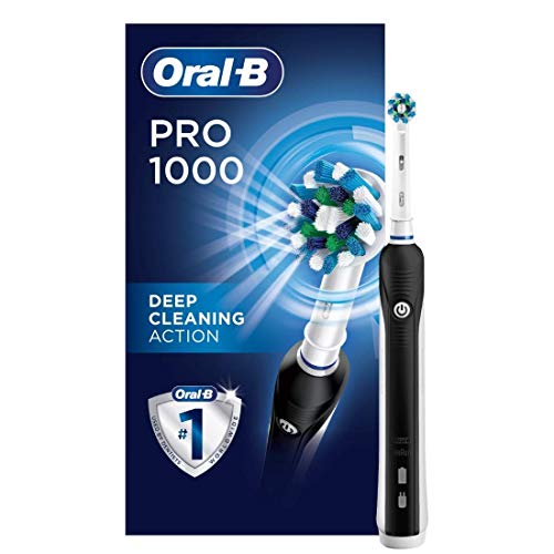 Oral-B 1000 CrossAction Electric Toothbrush, Black, Powered by Braun