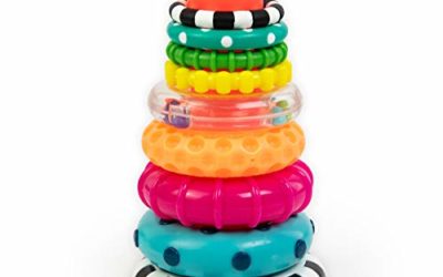 Sassy Stacks of Circles Stacking Ring STEM Learning Toy, 9 Piece Set, Age 6+ Months